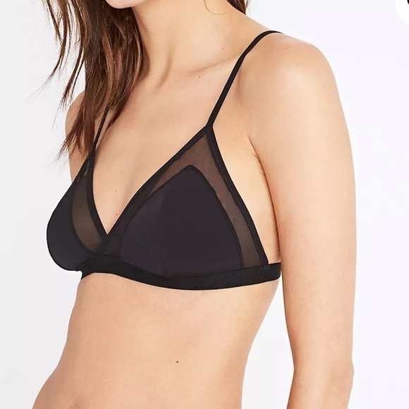 Madewell Bralette Illusion Unpadded Wire Free Mesh Trim Detailed Michele Bra - Picture 1 of 8